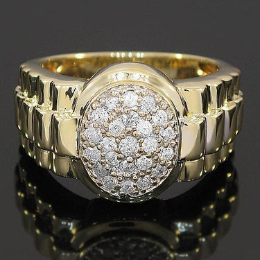 10K Yellow Gold Mens Diamond Pinky Ring 0.75 Ctw